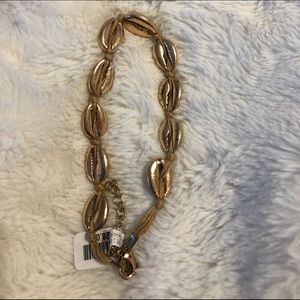 FREE PEOPLE gold shell necklace